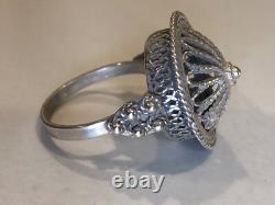 Made in Bulgaria, Ornate, Handmade Crown Ring #1, Sterling Silver 925