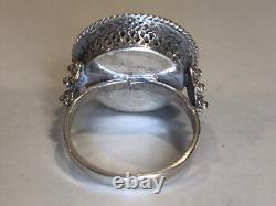 Made in Bulgaria, Ornate, Handmade Crown Ring #1, Sterling Silver 925