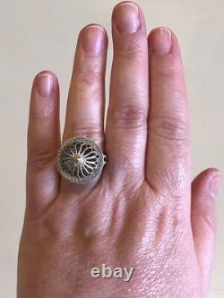 Made in Bulgaria, Ornate, Handmade Crown Ring #1, Sterling Silver 925
