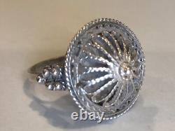 Made in Bulgaria, Ornate, Handmade Crown Ring #1, Sterling Silver 925