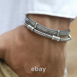 Made in Italy 925 Sterling Silver Men Bracelet Size 7 8 8.5 9 10 inch VY Jewelry