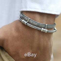 Made in Italy 925 Sterling Silver Men Bracelet Size 7 8 8.5 9 inch VY Jewelry