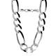 Made in Italy 925 Sterling Silver Thick 5.4 MM Figaro Chain with an anti-tarni