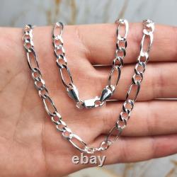Made in Italy 925 Sterling Silver Thick 5.4 MM Figaro Chain with an anti-tarni