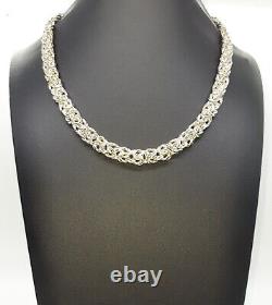 Made in Italy 925 Sterling Silver Thick Byzantine Necklace 18 3.5mm 42.66