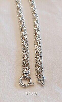Made in Italy 925 Sterling Silver Thick Byzantine Necklace 18 3.5mm 42.66