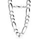 Made in Italy 925 Sterling Silver Tick 4.4 MM Figaro Chain with an anti-tarnis