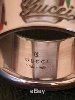 Made in Italy Gucci Silver Men Ring Size 17 / Q. 5 New Never Worn Rare