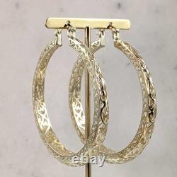 Made to Order Glamorous Scrollwork Gold Over Sterling Silver Filigree Hoops