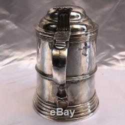 Magnificent 19c Sterling Silver English Tankard Made By Atkin Brothers