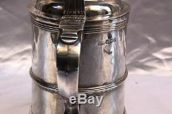 Magnificent 19c Sterling Silver English Tankard Made By Atkin Brothers