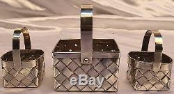 Magnificent 3 Piece Cartier French Hand Made Sterling Silver Baskets Must See