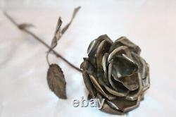 Magnificent Italian Hand Made Sterling Silver Rose Flower Signed (must See)