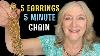 Make 5 Pair 5 Minute Earrings Chain Bead Beginner Jewelry Making Fun Diy