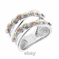 Many Leaves Sterling Silver Black Hills Gold / Custom Made in USA Gift Box