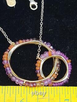 Mashka sterling silver Artisan made Interlocking Beaded Circle Necklace
