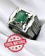 Men Large Emerald Stone Square Handmade Ottoman Ring