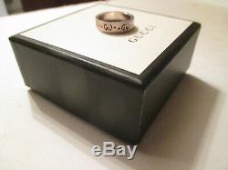 Men's #18 Gucci Sterling Silver Ghost Thin Band Ring Made In Italy Size 8.5