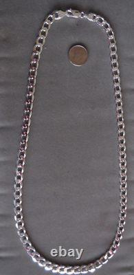 Men's 925 Sterling Silver Curb Link Chain Necklace 180 Gauge 7 mm Made in Italy
