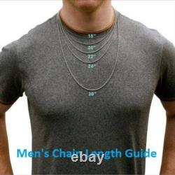 Men's 925 Sterling Silver Curb Link Chain Necklace 180 Gauge 7 mm Made in Italy