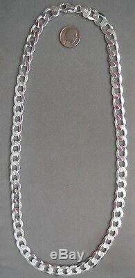 Men's 925 Sterling Silver Curb Link Chain Necklace 250 Gauge 10 mm Made in Italy