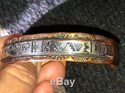 Men's Copper & Sterling Silver Cuff Bracelet Native American Made