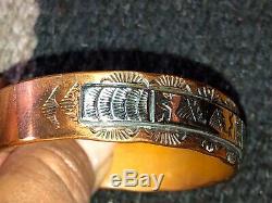 Men's Copper & Sterling Silver Cuff Bracelet Native American Made
