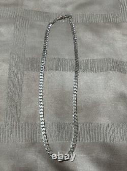 Men's Flat Miami Cuban Link Chain Solid 925 Sterling Silver 8mm Thick Italy Made