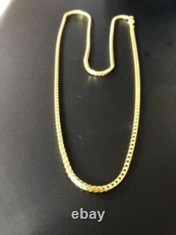 Men's Franco Chain Real 14K Gold Plated Solid 925 Sterling Silver 2mm ITALY MADE