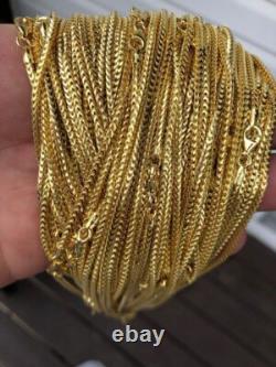 Men's Franco Chain Real 14K Gold Plated Solid 925 Sterling Silver 2mm ITALY MADE