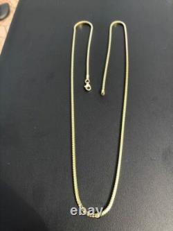 Men's Franco Chain Real 14K Gold Plated Solid 925 Sterling Silver 2mm ITALY MADE