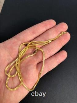 Men's Franco Chain Real 14K Gold Plated Solid 925 Sterling Silver 2mm ITALY MADE