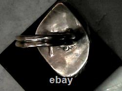Men's Hand Made Southwestern Sterling Silver Kingman Turquoise Ring SZ 13.25 JL1