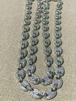 Men's Mariner Gucci Link Chain ICY Man Made Diamonds Solid 925 Silver 8mm Thick