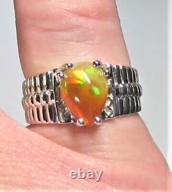 Men's Natural Solid Opal Ring-New Genuine Opal In Sterling Silver Size 10