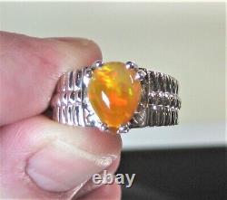 Men's Natural Solid Opal Ring-New Genuine Opal In Sterling Silver Size 10