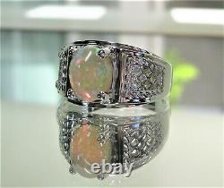 Men's Natural Solid Opal Ring Sterling Silver-New Men's Opal Ring Size 11