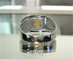 Men's Natural Solid Opal Ring Sterling Silver-New Men's Opal Ring Size 11