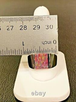 Men's Opal Solid Sterling Silver Signet Red Ring SZ. 12.5 Well Made Custom Z