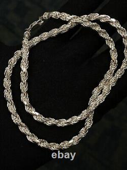 Men's Rope Chain Real Solid 925 Sterling Silver Necklace 6mm 16-30 ITALY MADE
