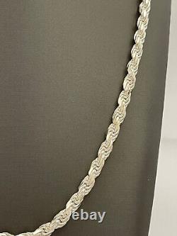 Men's Rope Chain Real Solid 925 Sterling Silver Necklace 6mm 16-30 ITALY MADE