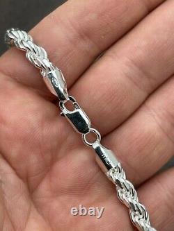 Men's Rope Chain Real Solid 925 Sterling Silver Necklace 6mm 18-30 ITALY MADE