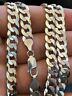 Men's Shiny 7mm Flat Curb Miami Cuban Chain Solid 925 Sterling Silver ITALY MADE