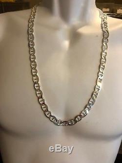 Men's Solid 925 Sterling Silver Chain Mariners Link MADE IN ITALY 10mm 93g 30