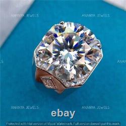 Men's Solitaire Engagement Ring 4.00 CT Round Cut Moissanite 925 Sterling Silver