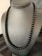 Mens Black Onyx Bead Necklace 22 Navajo Sterling Silver 13109