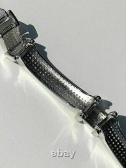 Mens Custom Made Bracelet Solid 925 Silver 12ct Diamonds 12mm Thick SUPER ICED