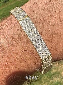 Mens Custom Made ICY Hip Hop Bracelet 14k Gold Plated 925 Sterling Silver CZ