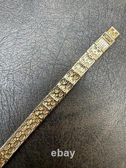Mens Custom Made ICY Hip Hop Bracelet 14k Gold Plated 925 Sterling Silver CZ