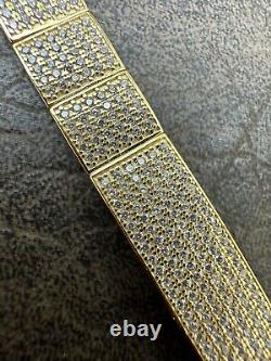 Mens Custom Made ICY Hip Hop Bracelet 14k Gold Plated 925 Sterling Silver CZ